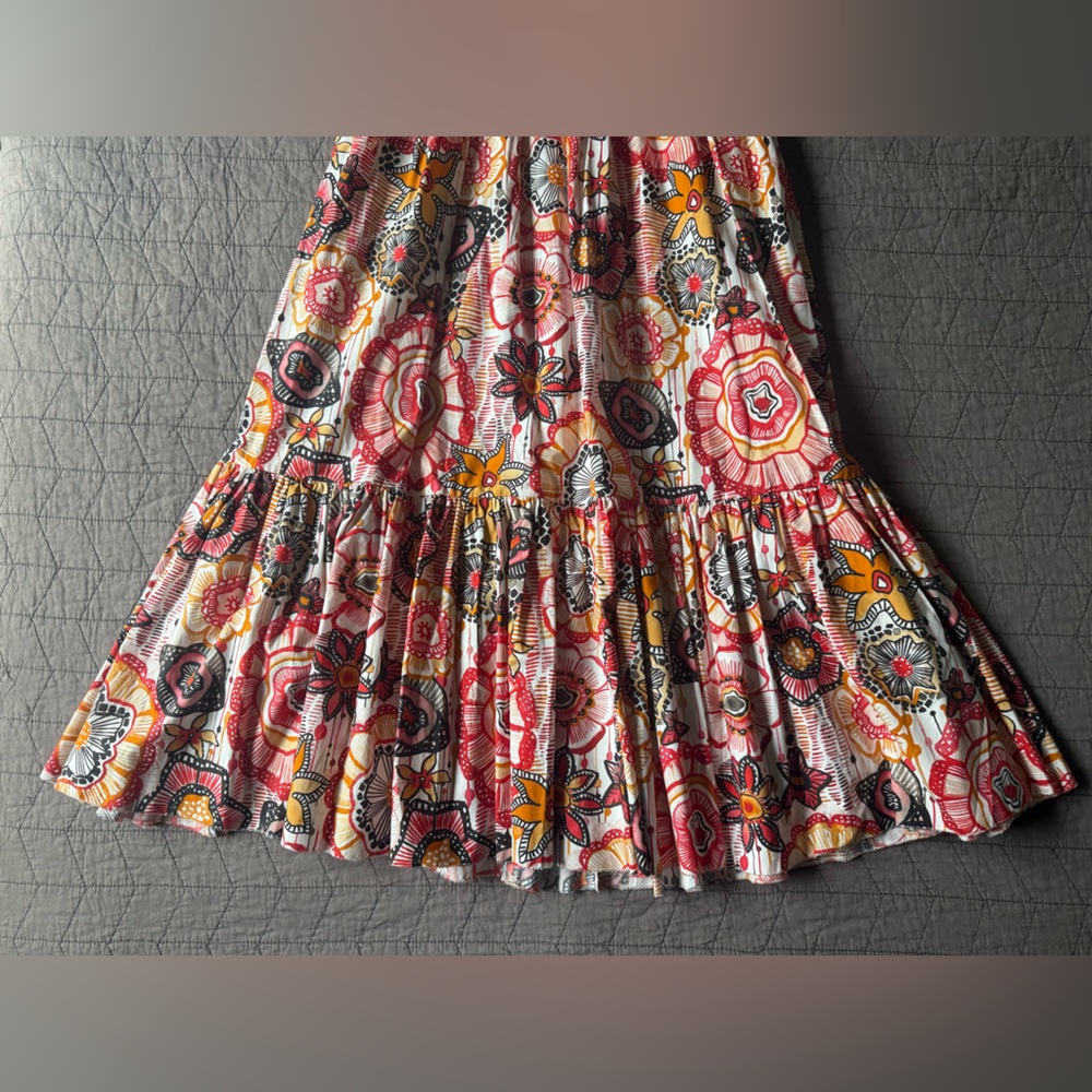 NWT BTB Los Angeles Smocked 100% cotton Flutter Sleeve Maxi Dress Size medium - Picture 6 of 16